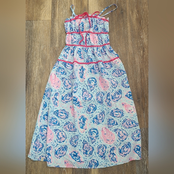 Simply Southern Dresses & Skirts - Simply Southern Pink And Blue Oyster Print Maxi Dress Size Small New With Tags